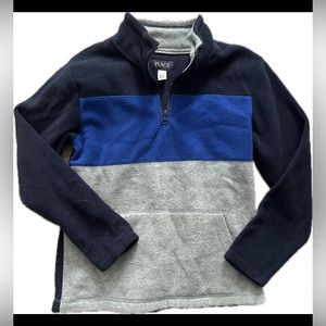 Boys Half-Zip Fleece Pullover - Navy Blue - Size 7/8